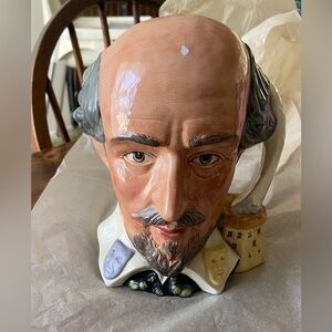 1982 Royal Doulton WILLIAM SHAKESPEARE Shakespearean Lg Toby Jug Mug D6689